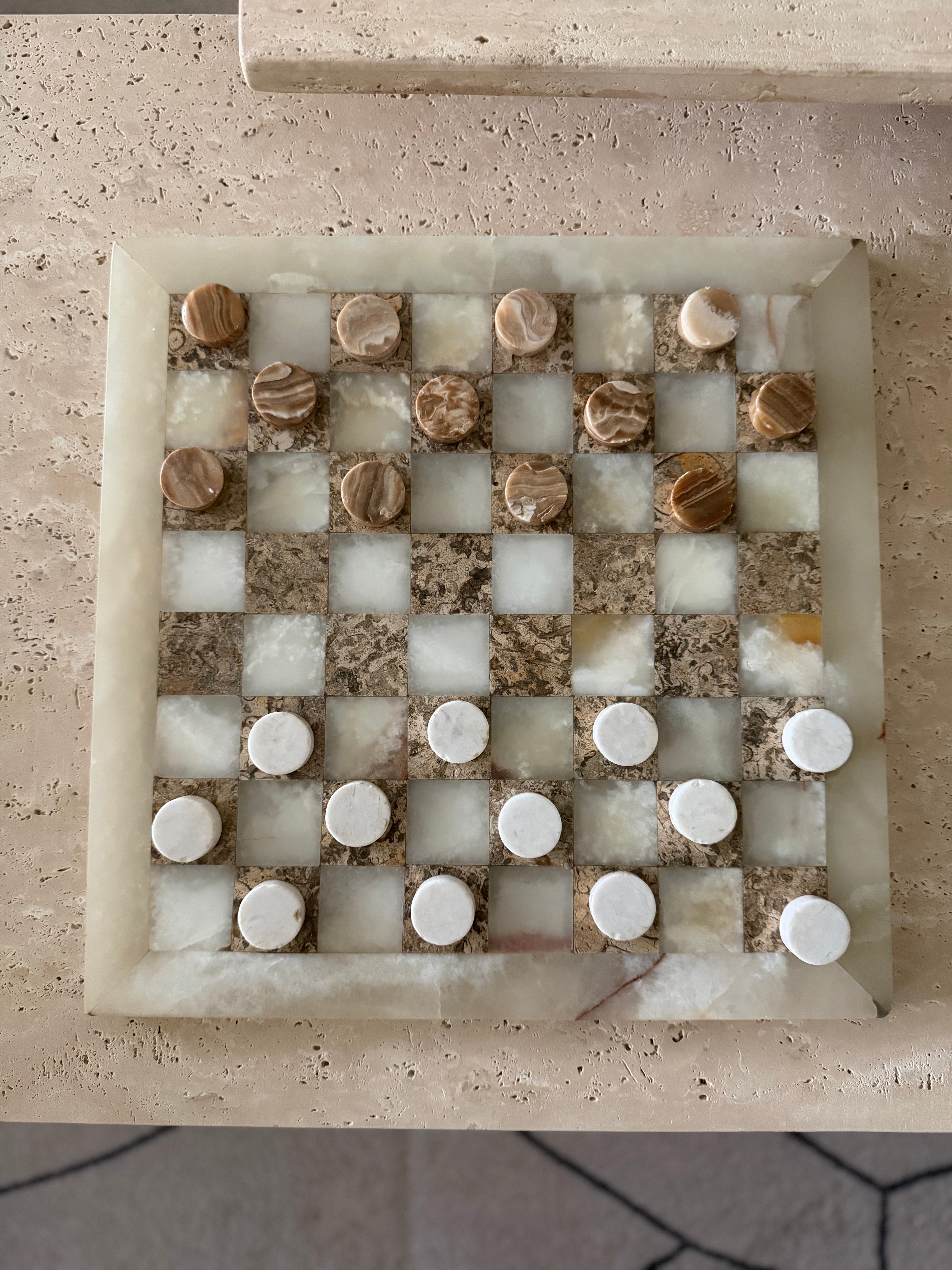 Vintage Onyx Checkerboard Set