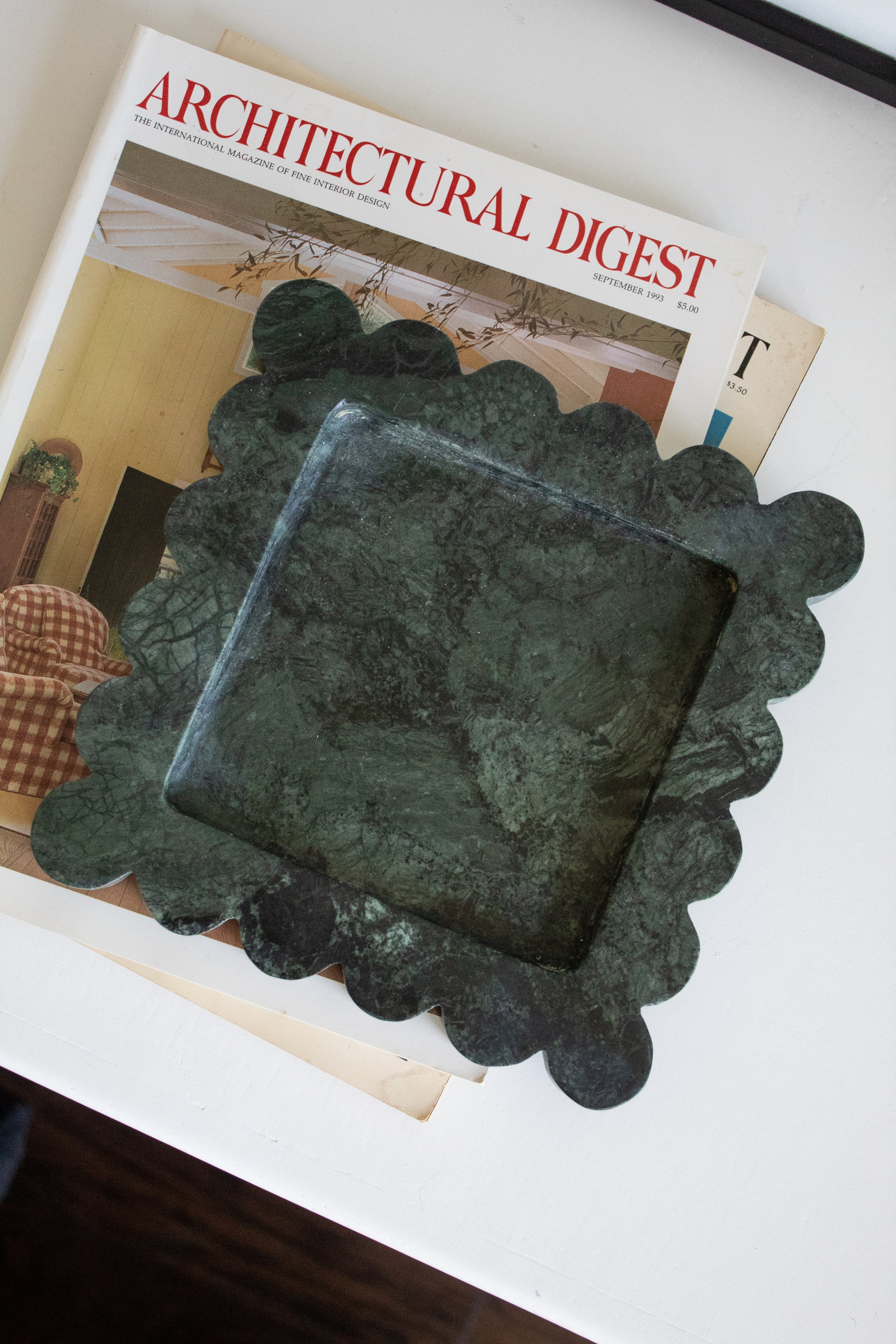 Green Marble Scalloped Dish