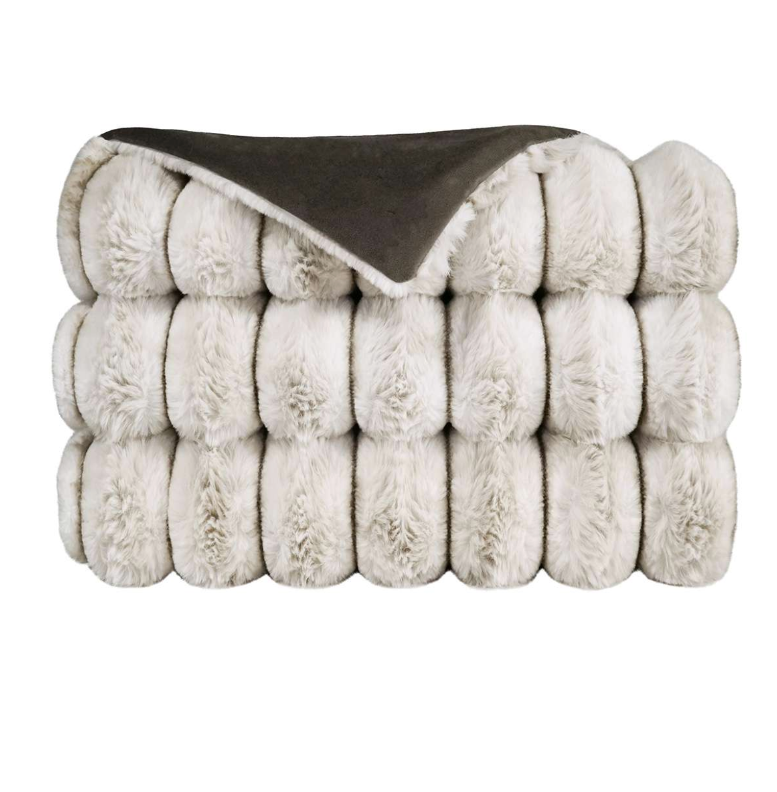 Brody Faux Fur Throw - Grey