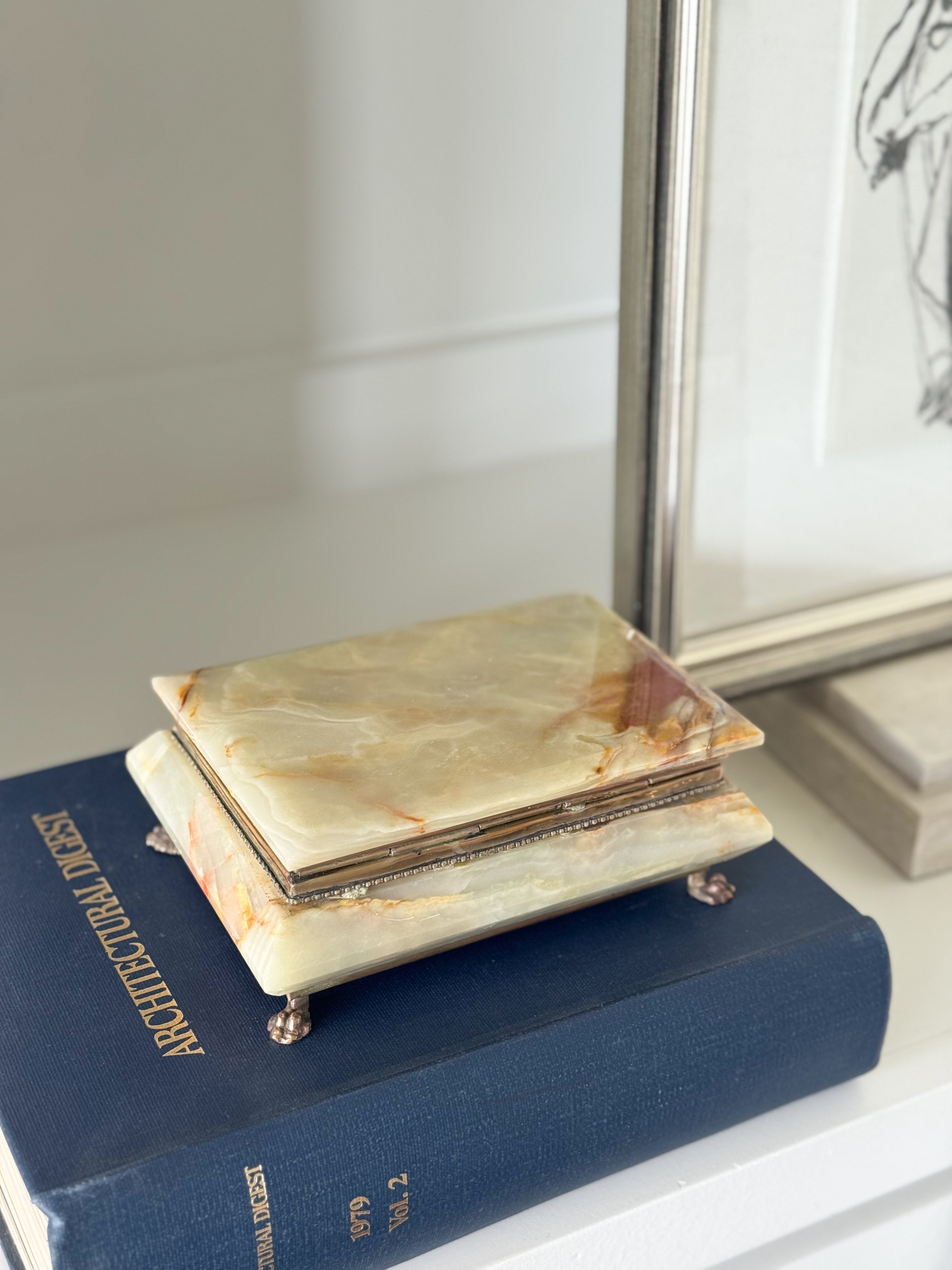 Vintage Onyx Jewelry Box