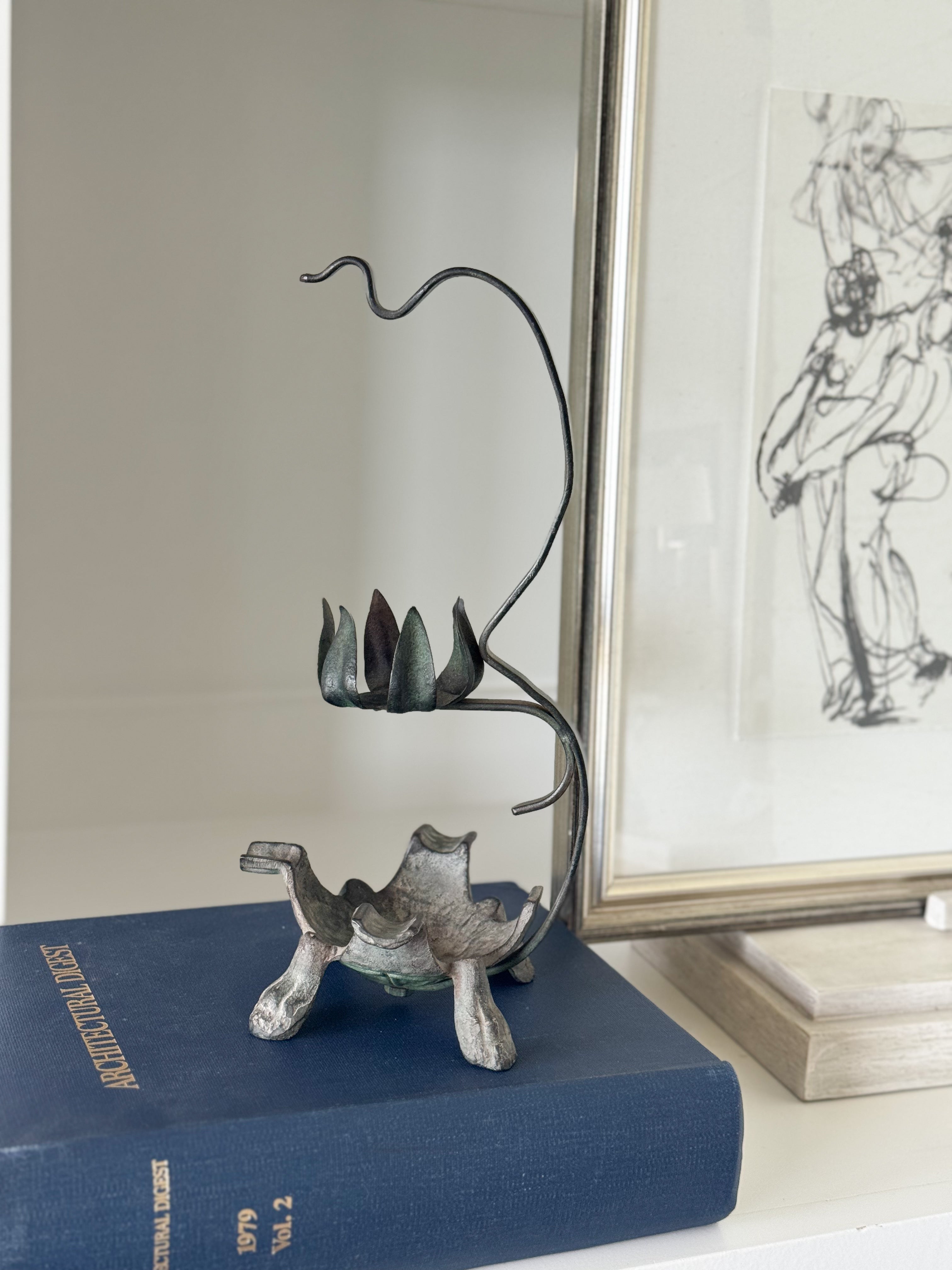 Vintage Wrought Iron Candle Holder
