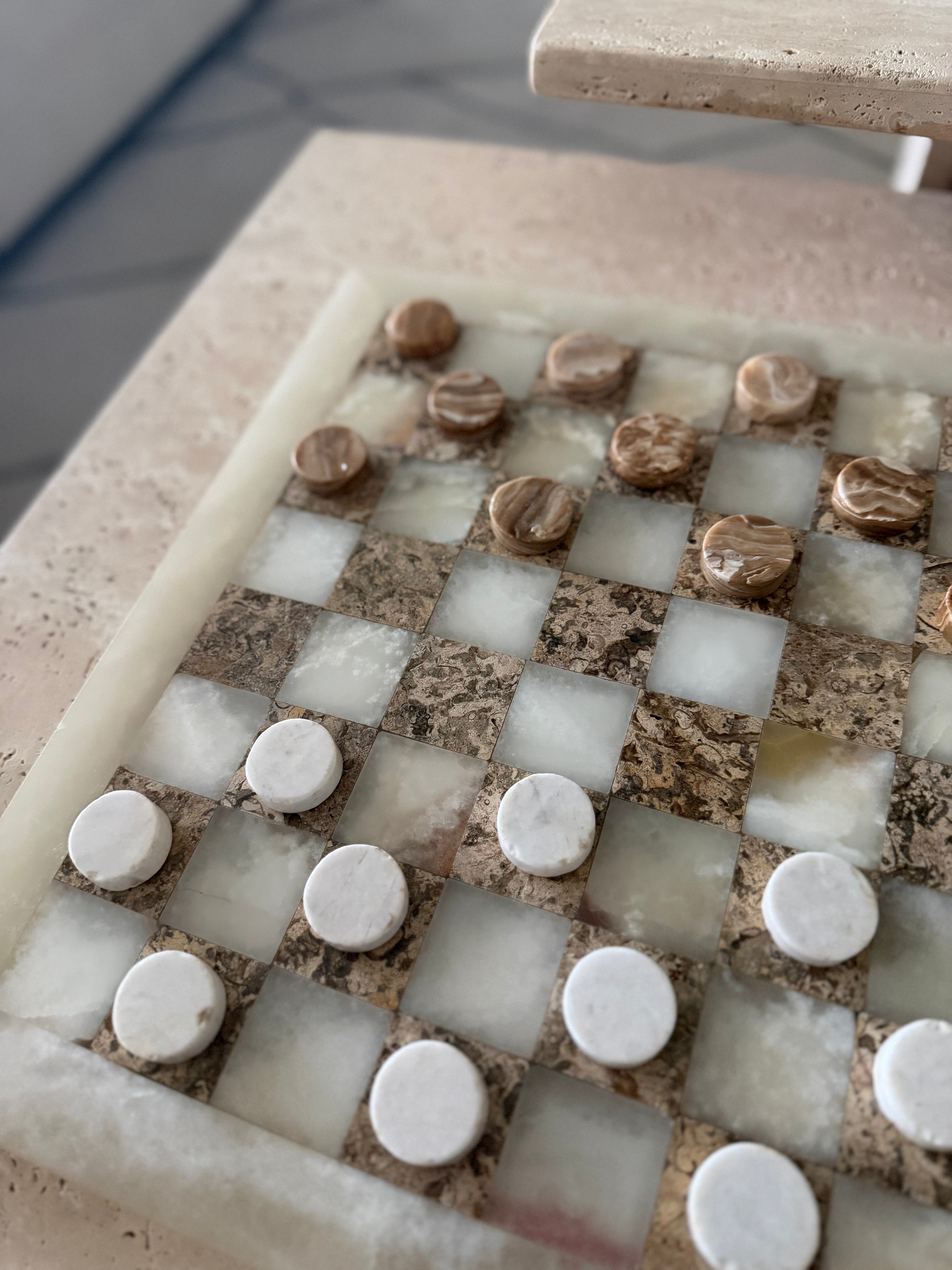 Vintage Onyx Checkerboard Set