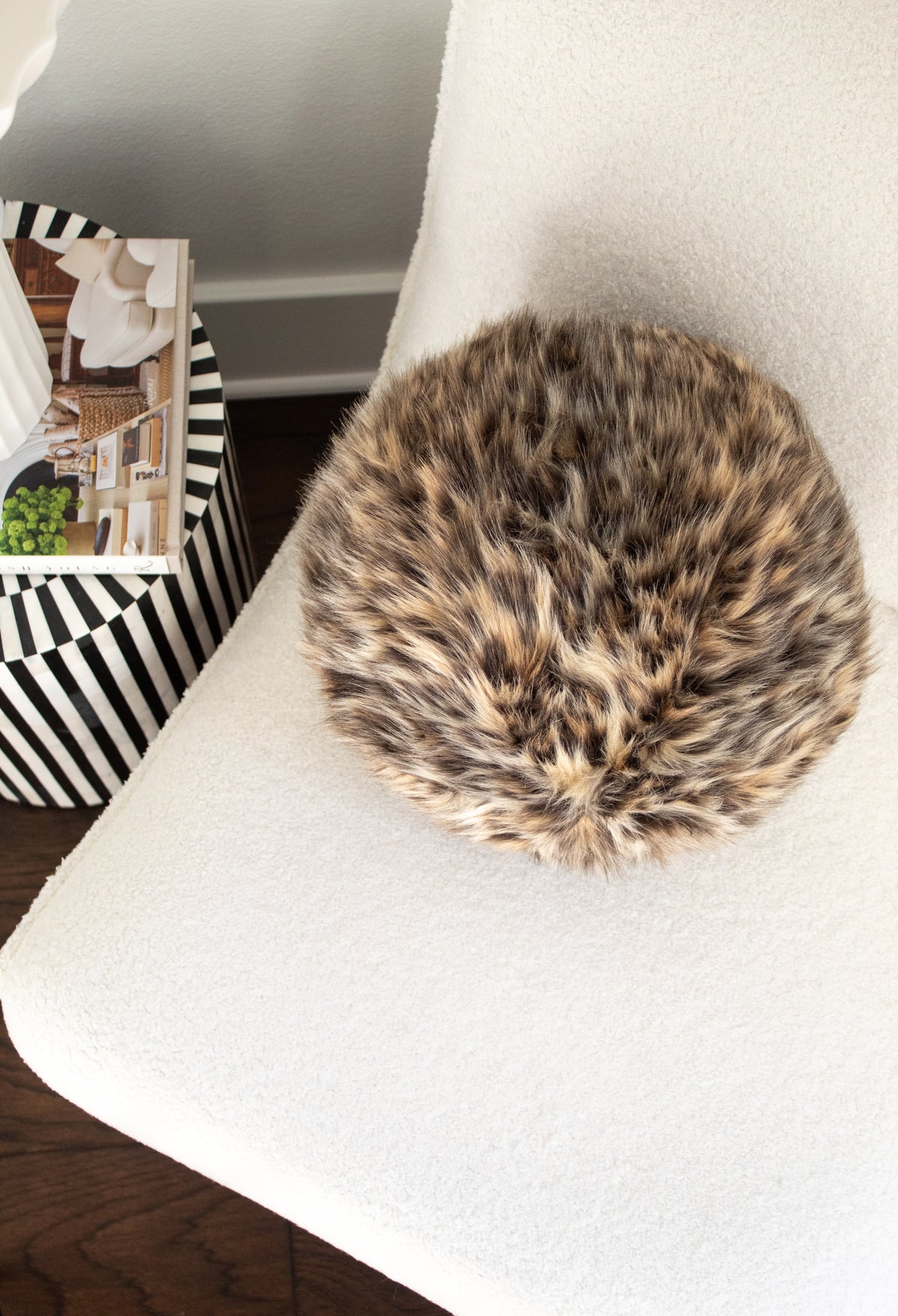 Cecile Round Leopard Pillow