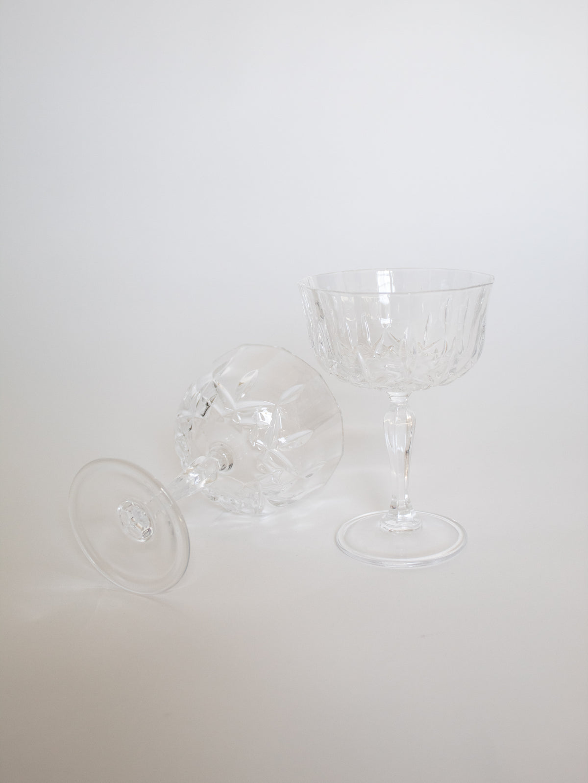 Tiffany Crystal Champagne Coupe - Two Per Set