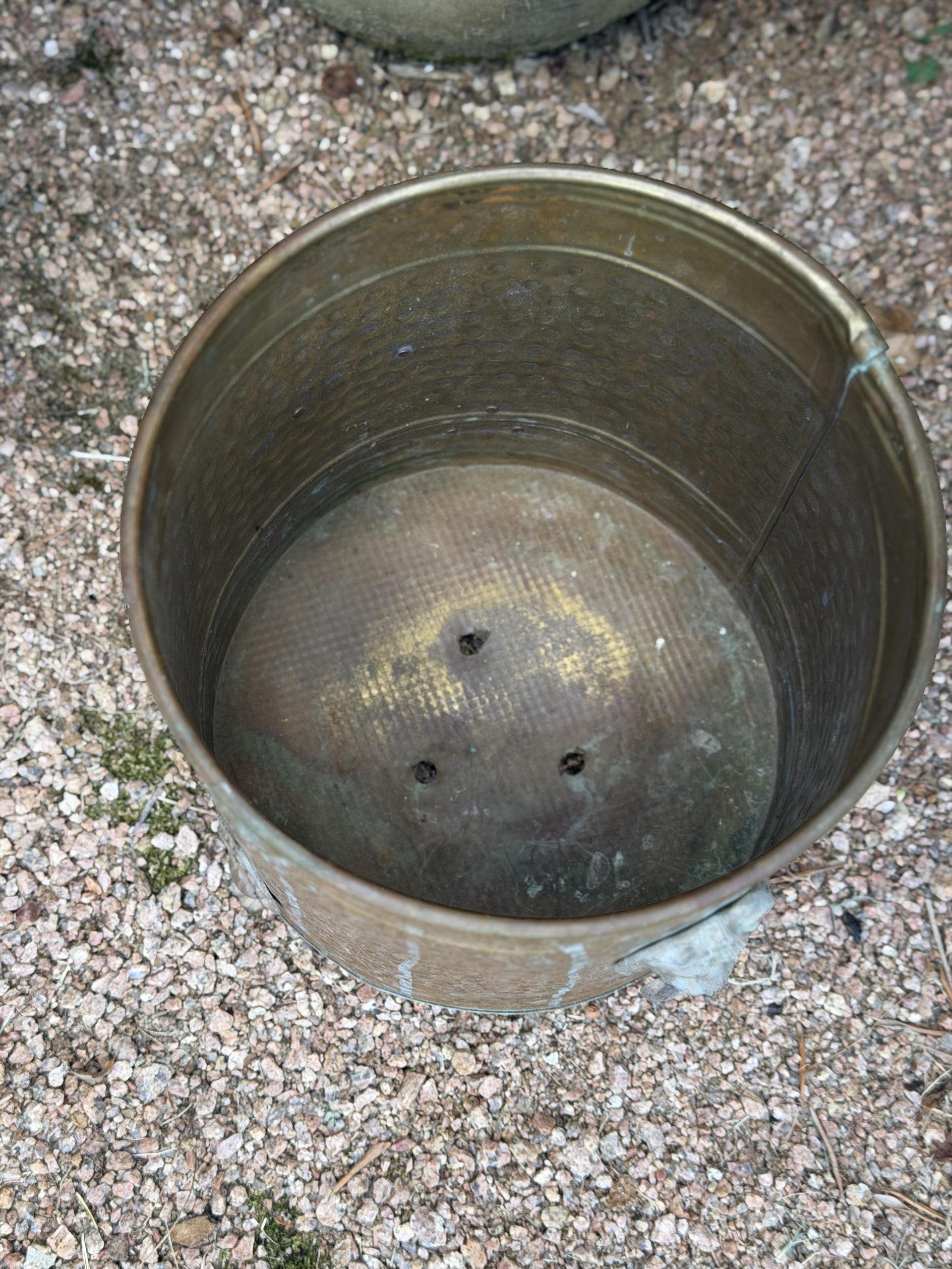 Antique Brass Planter with Lion Motifs