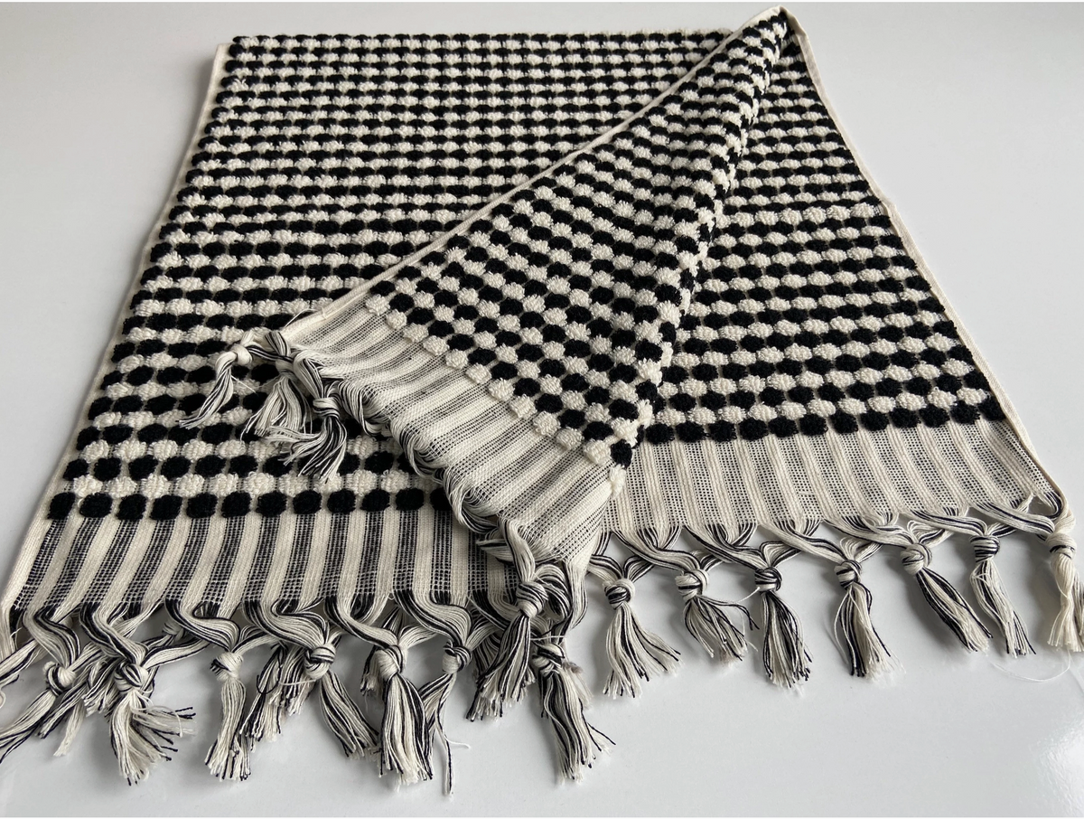 Modern Black And White Turkish Cotton Hand Towel