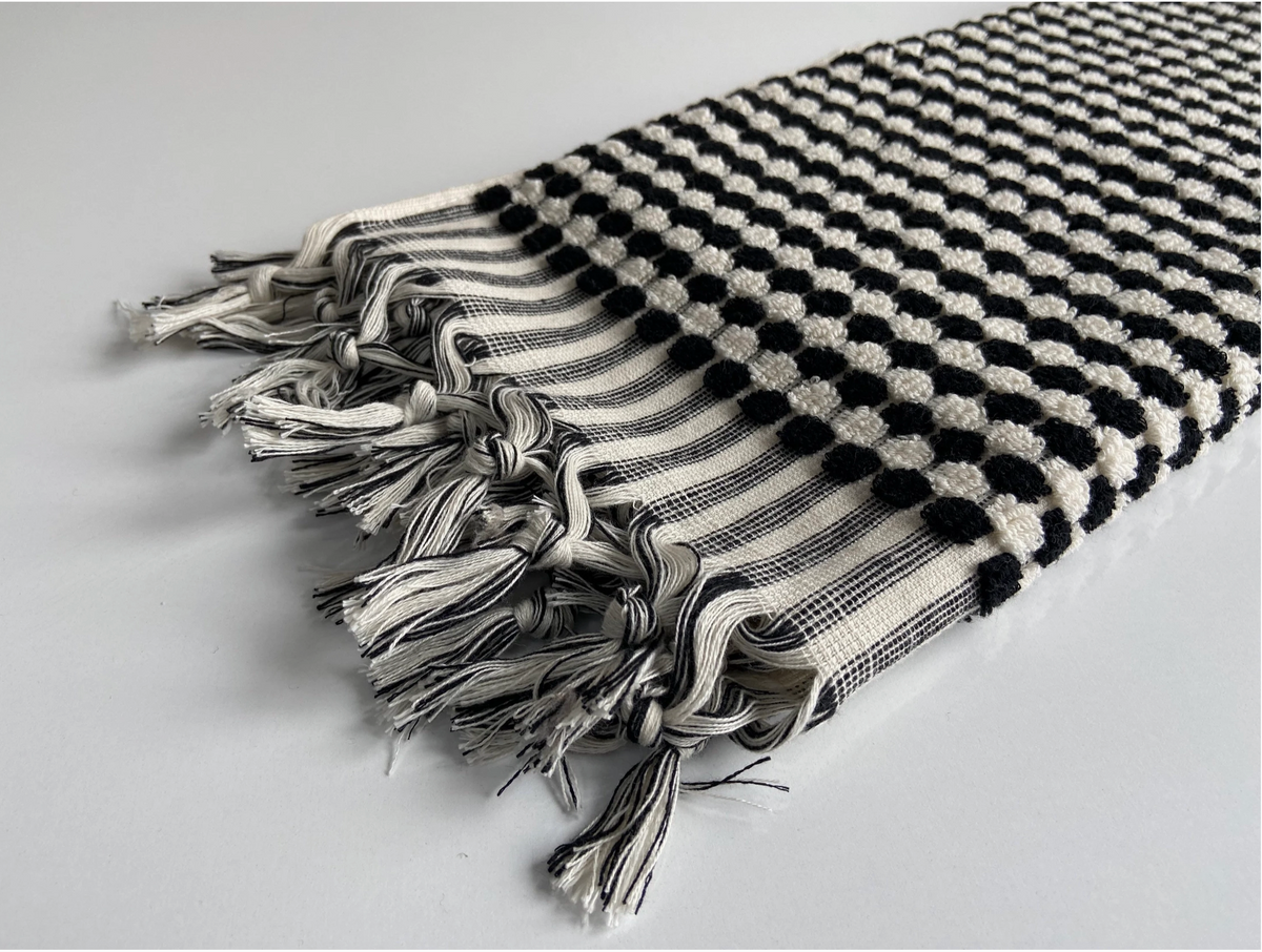 Modern Black And White Turkish Cotton Hand Towel