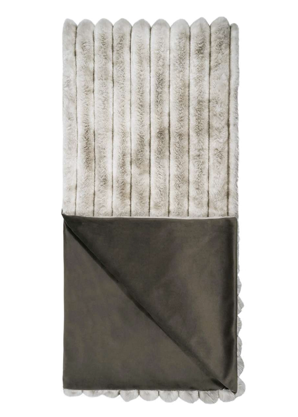 Brody Faux Fur Throw - Grey